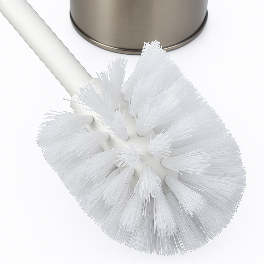 Eden Nest Stainless Steel Toilet Brush Holder – Round Cover with Handle