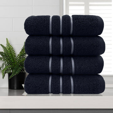 Eden Nest Classic Dobby Stripe Premium Cotton Hand Towel Set – 4 Pack