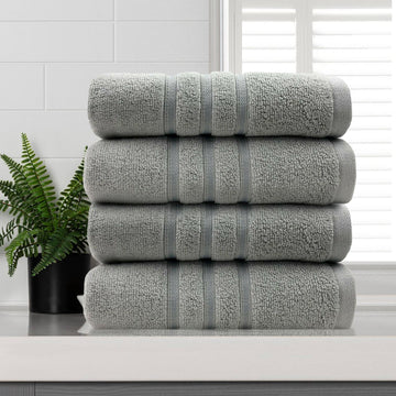 Eden Nest Classic Dobby Stripe Premium Cotton Hand Towel Set – 4 Pack