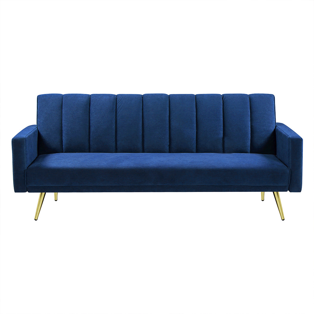 Sofa Bed Convertible Velvet Lounge Recliner Couch Sleeper 3-Seater