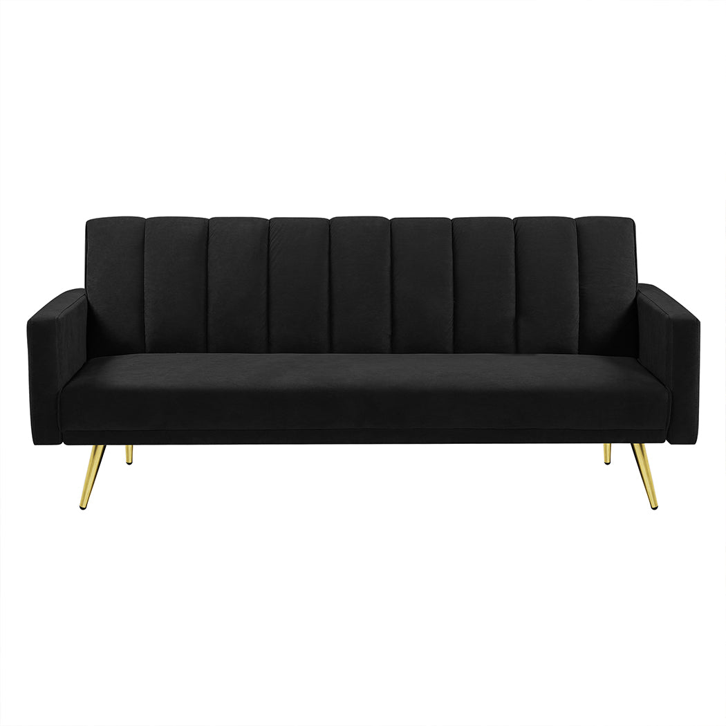 Sofa Bed Convertible Velvet Lounge Recliner Couch Sleeper 3-Seater