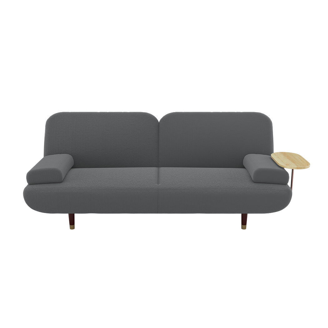 Convertible 3-Seater Sofa Bed with USB Charging & Removable Side Table