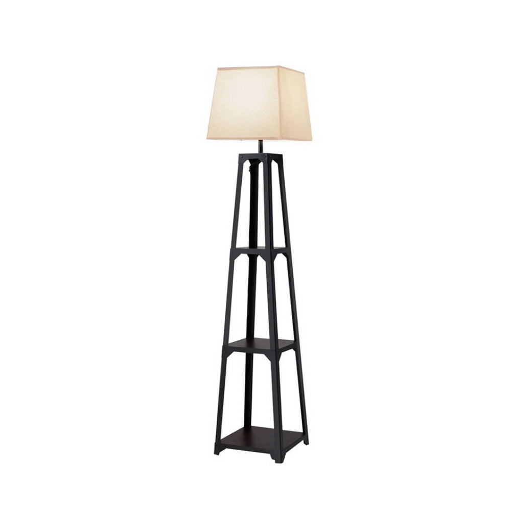 Floor Lamp with 3-Tier Shelf