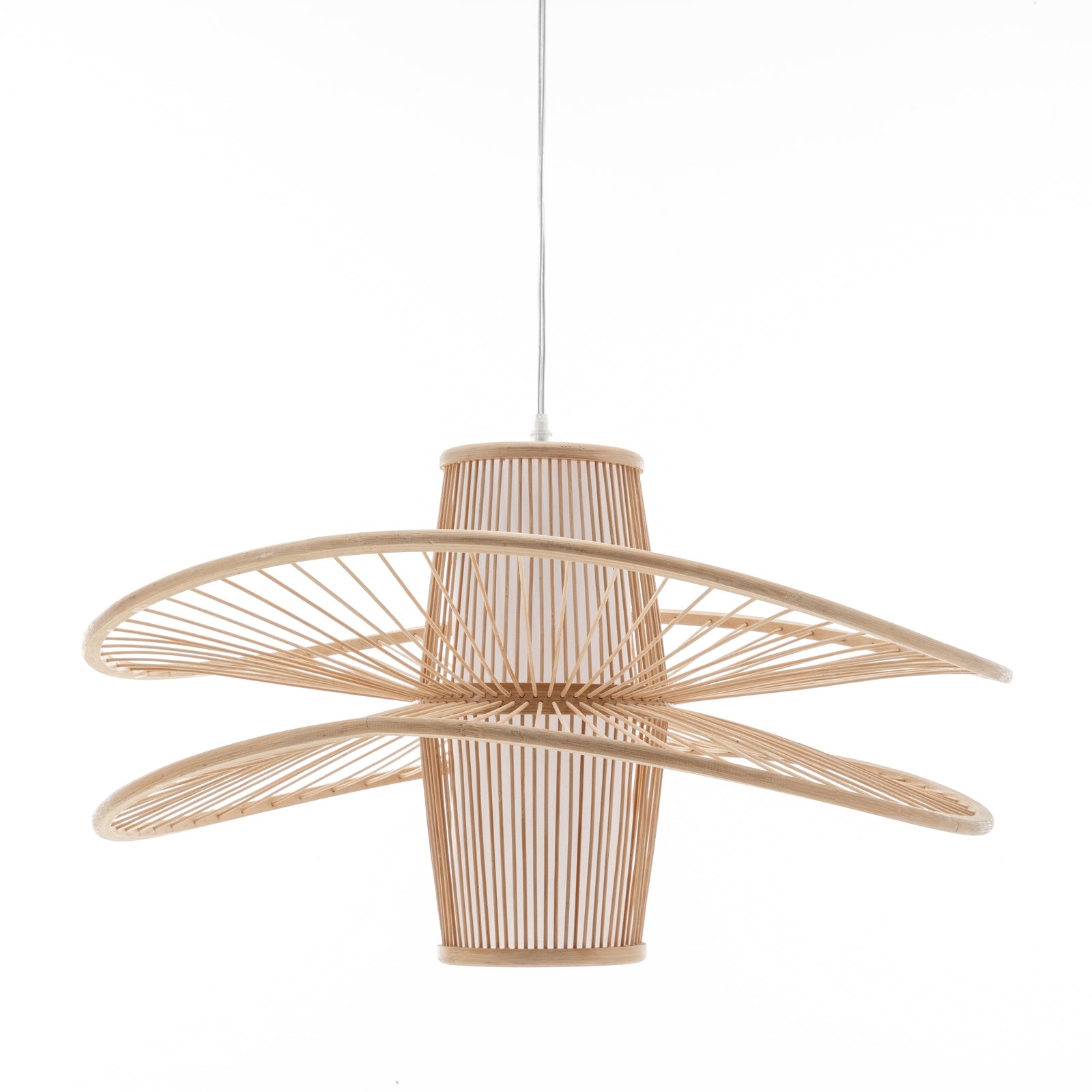Double-Layer Hand-Woven Bamboo Pendant Light