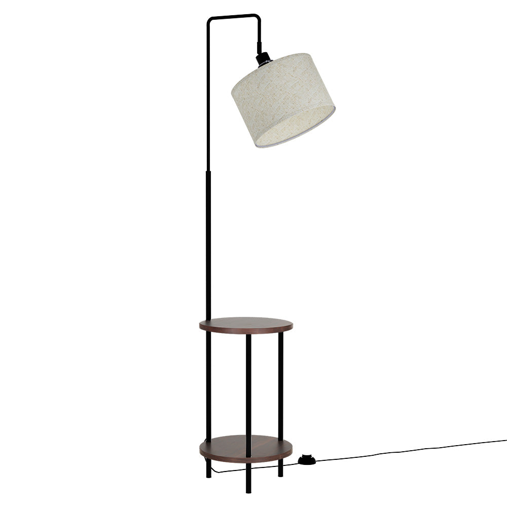 Modern 2-Tier Shelf Floor Lamp with Adjustable Head