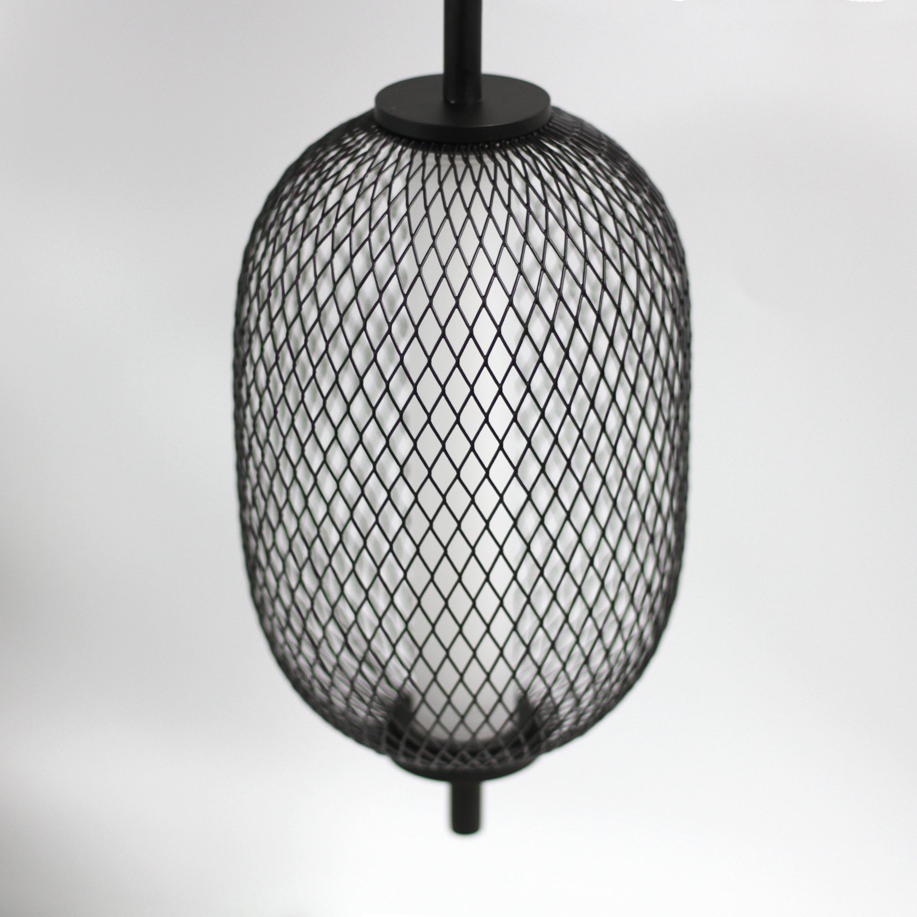 Contemporary Black Cage Pendant Light