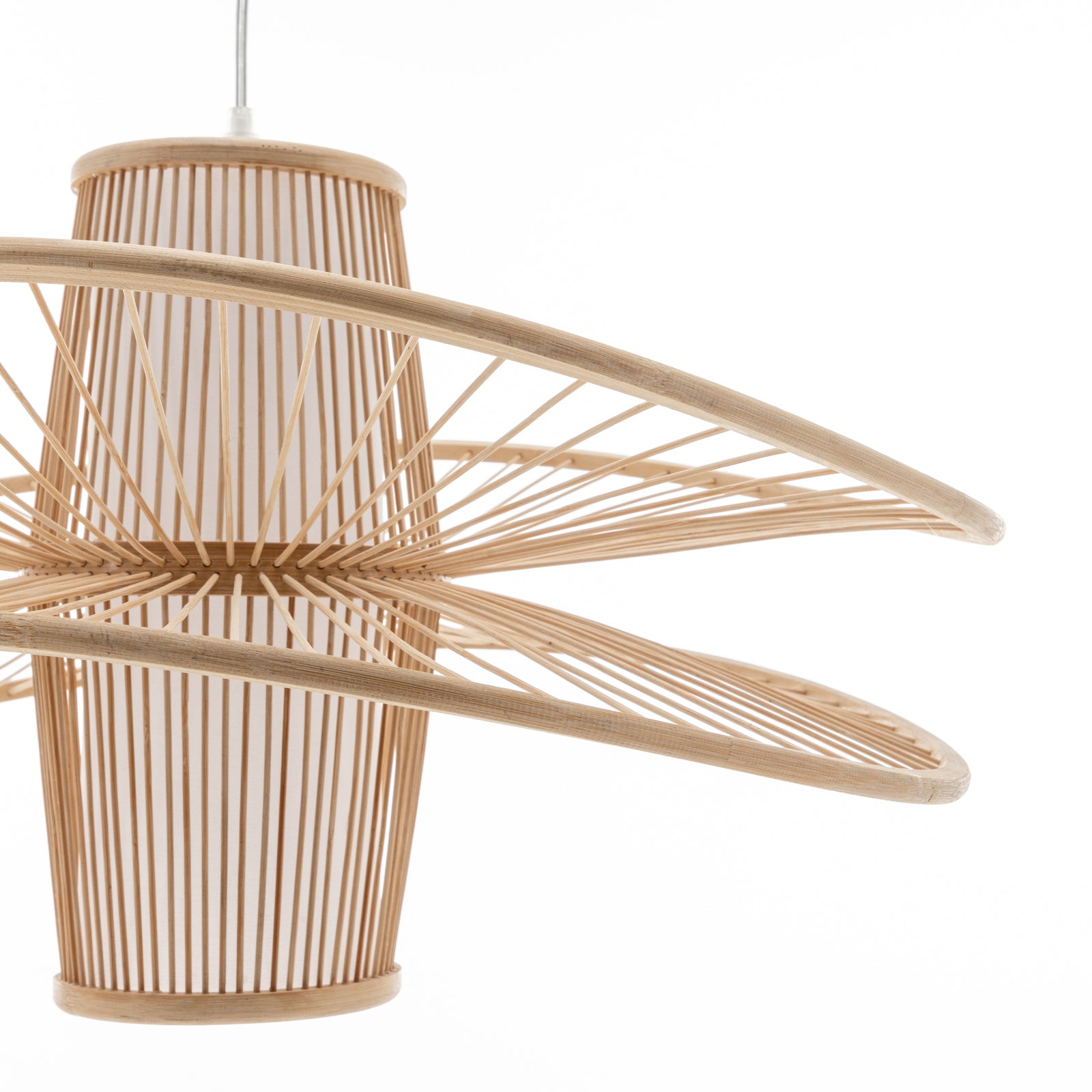 Double-Layer Hand-Woven Bamboo Pendant Light