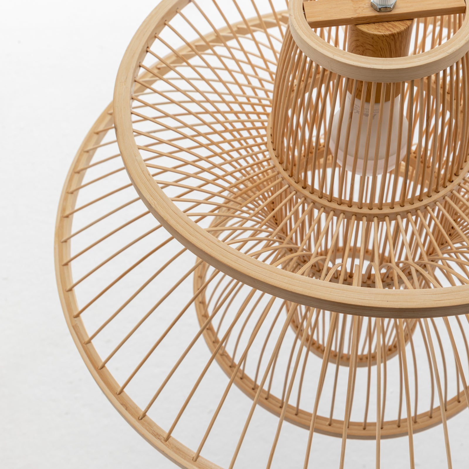 Three-Layer Hand-Woven Bamboo Pendant Light