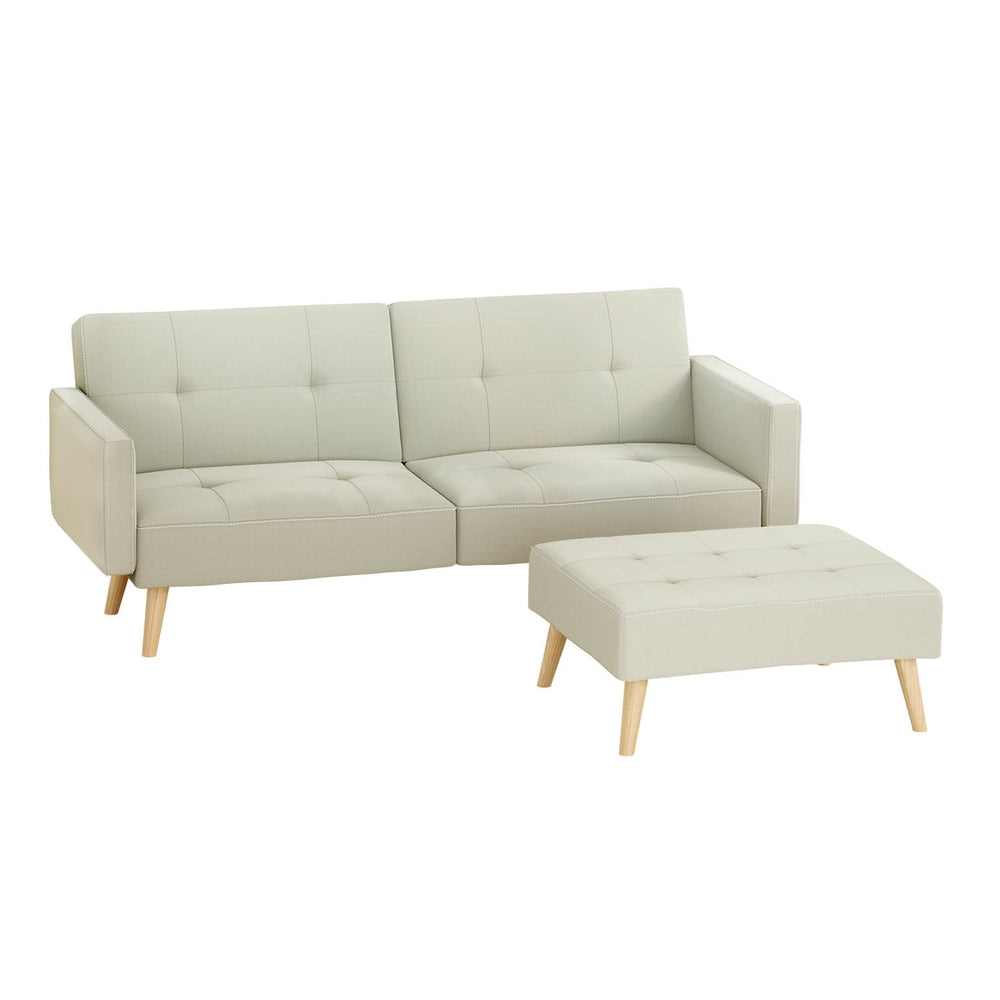 Convertible 3-Seater Sofa Bed with Removable Ottoman