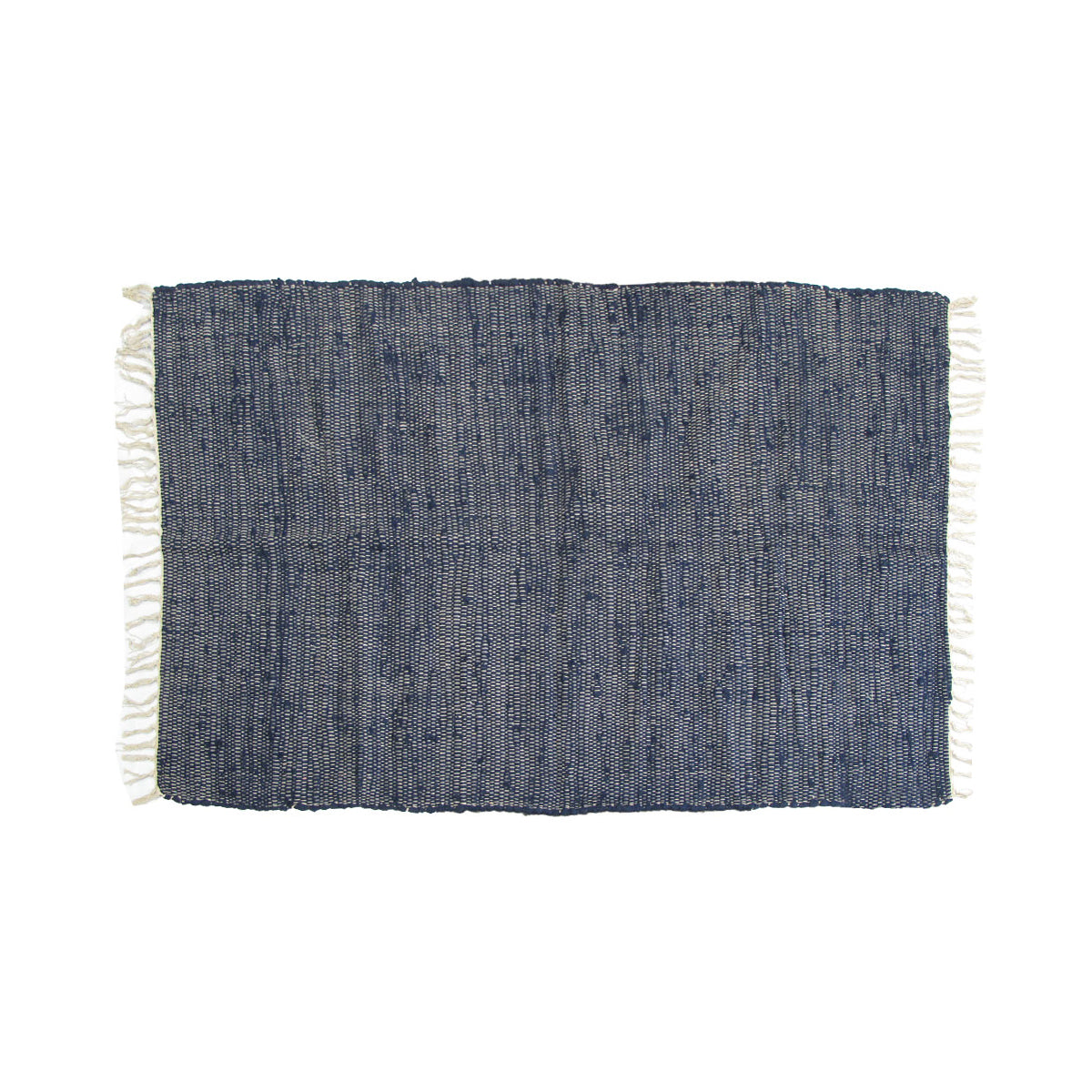 Handmade Chindi Cotton Floor Mat with Tassels – 90 × 150 cm
