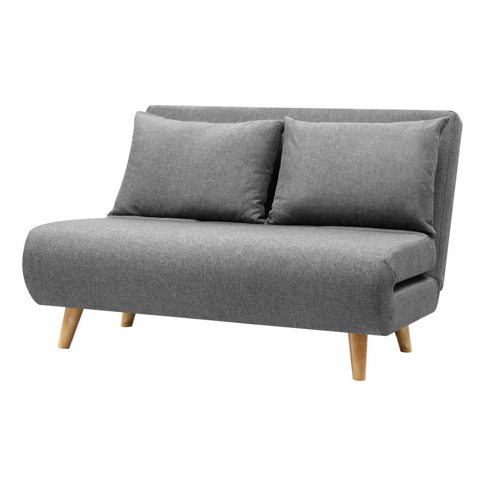 2-Seater Convertible Linen Sofa Bed