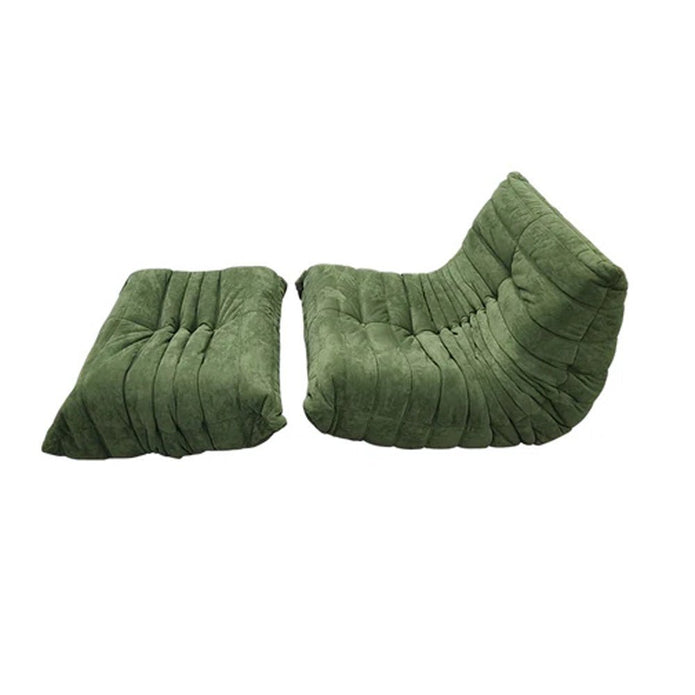 High-Back Fireside Lounge Chair with Ottoman – Green