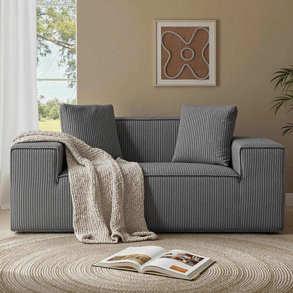 2-Seater Corduroy Loveseat Sofa