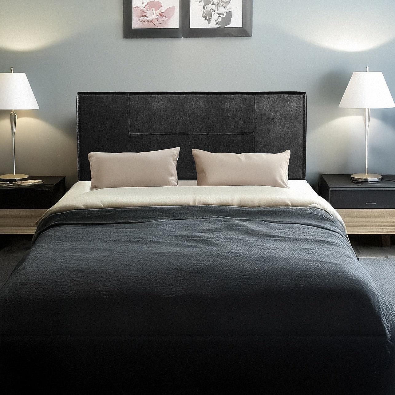 Minimalist Upholstered Headboard – Adjustable Linen & PU Leather