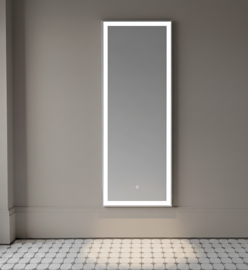 Full-Length LED Standing Mirror – Touch-Control with Adjustable Light